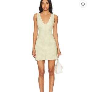 Revolve PAIGE Juanita Dress in Pale Olive & Seashell